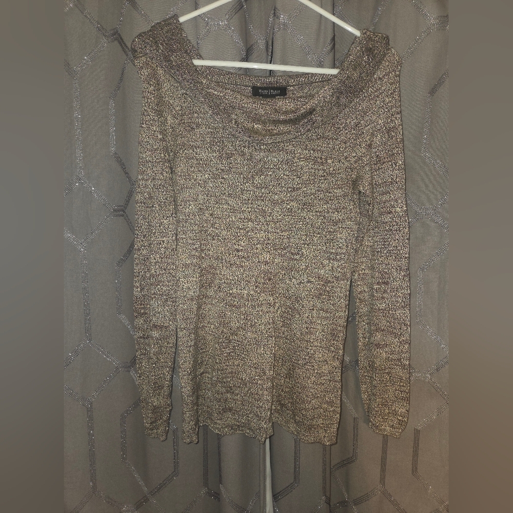White House Black Market Gray Off the Shoulder Cowl Neck Sweater Size S.